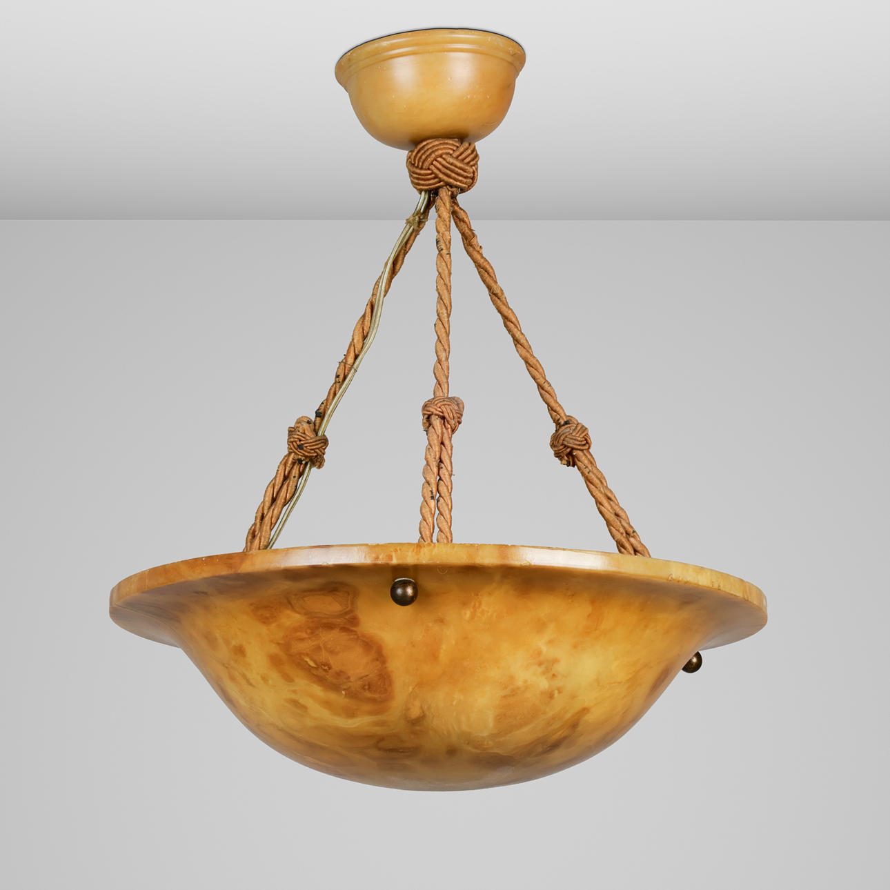 Ceiling light, flush mount, alabaster, "Swedish Grace", 1900s.
