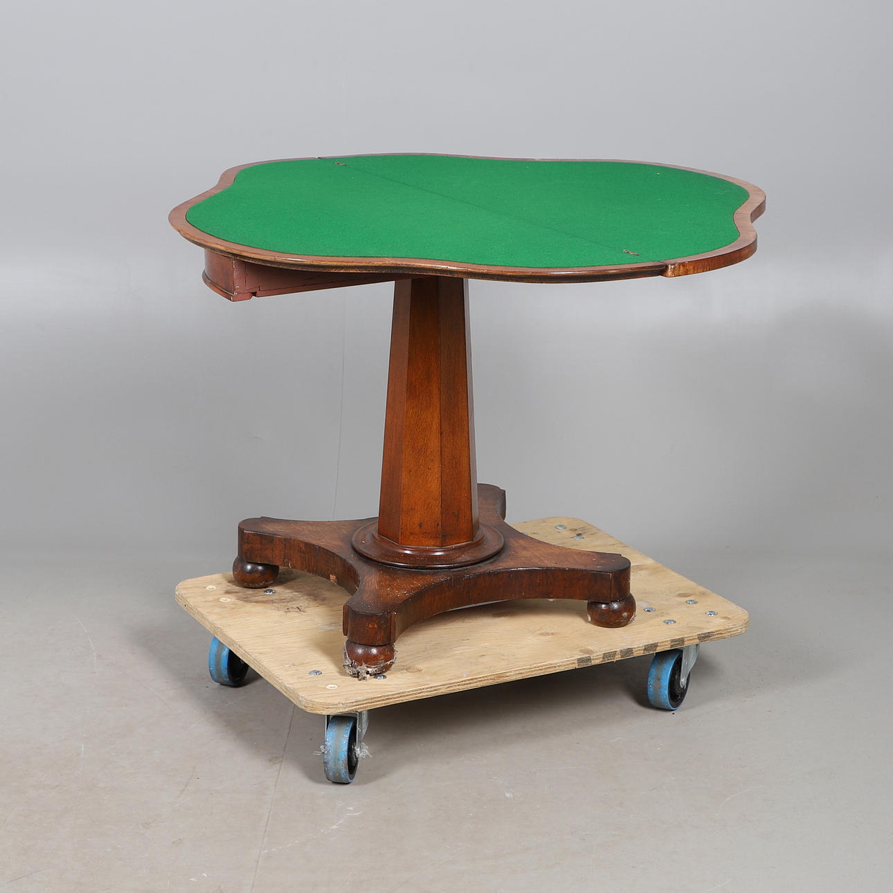 OAK SWIVEL TOP GAMES TABLE.