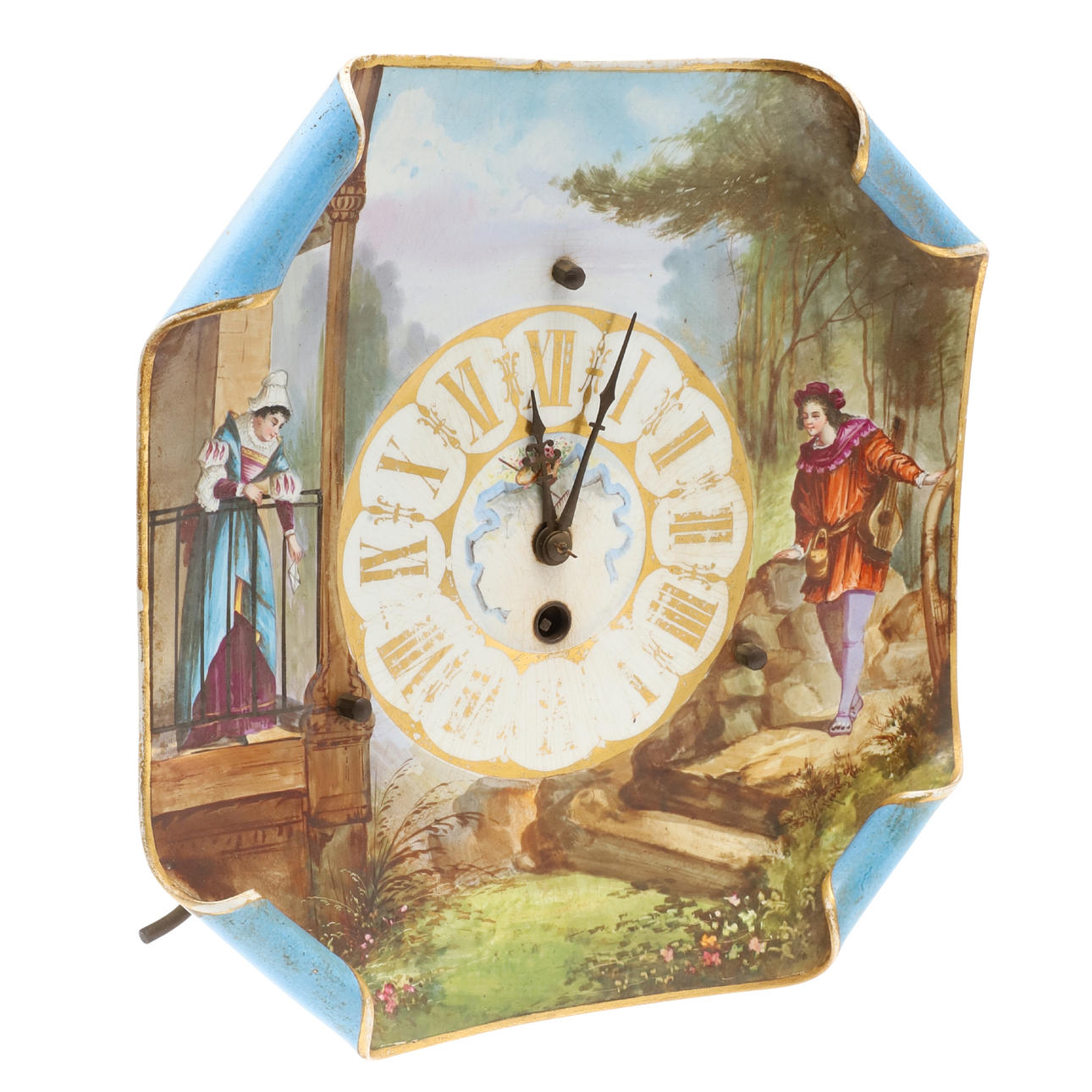 A NINETEENTH CENTURY CONTINENTAL PORCELAIN CLOCK.