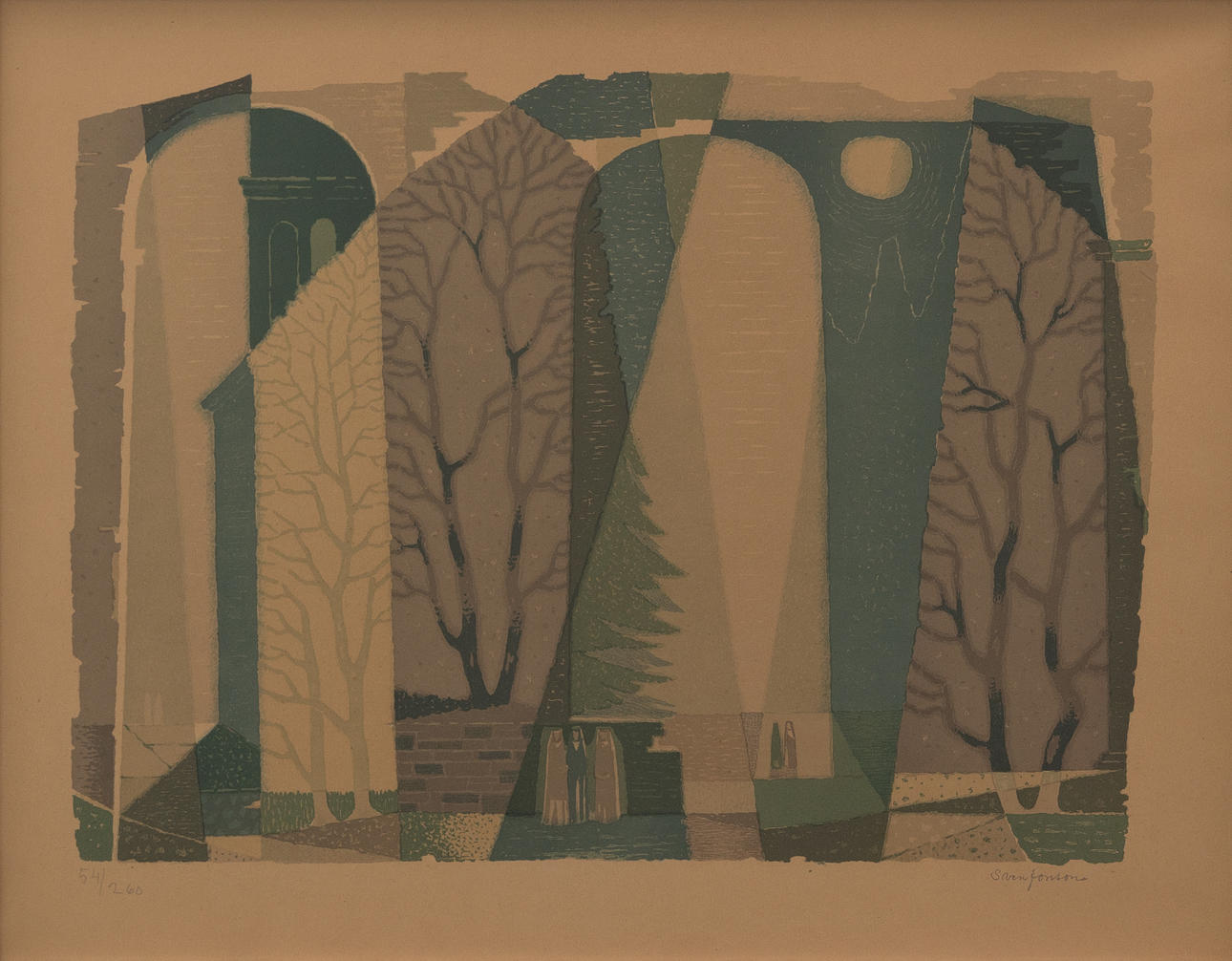 SVEN JONSON. Composition, lithograph, signed and numbered 54/260.