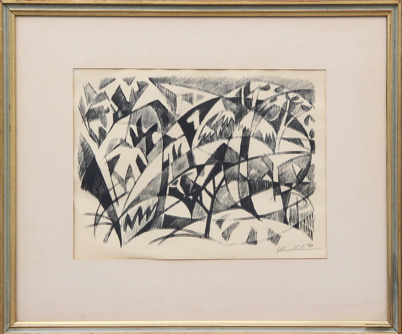 OIDENTIFIERAD KONSTNÄR. LITHOGRAPH, signed.