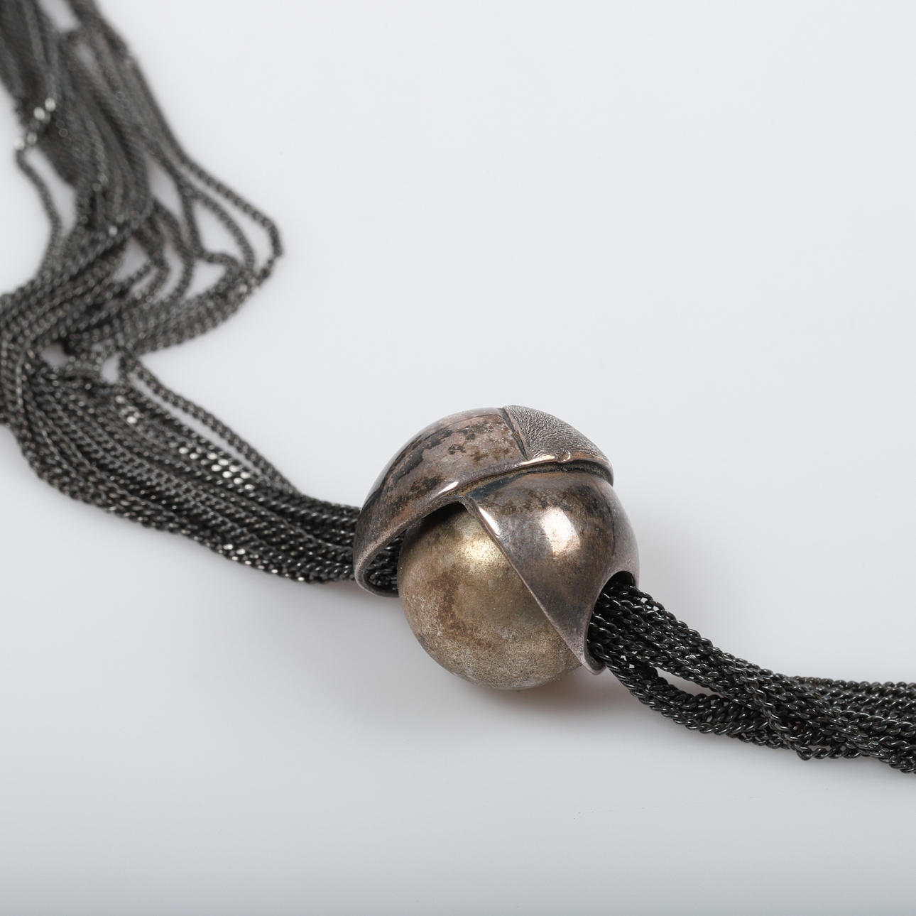 NECKLACE, oxidized sterling silver.
