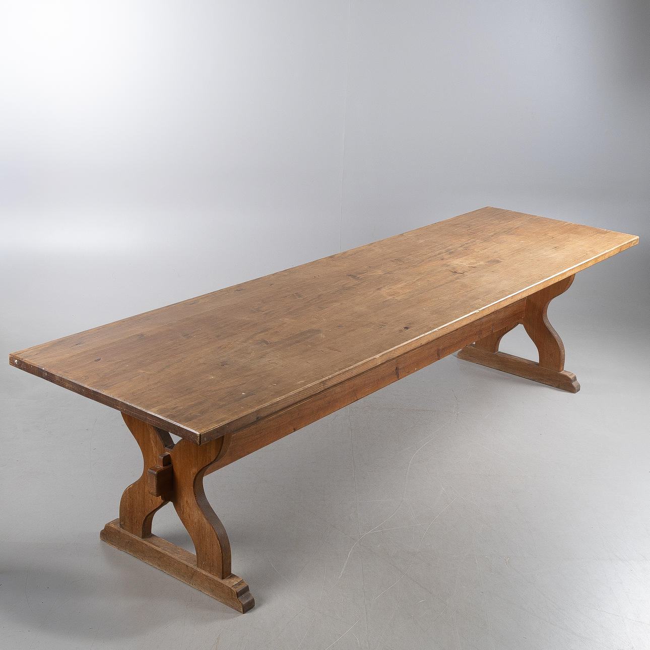 TRESTLE TABLE, folk art style, 20th century.