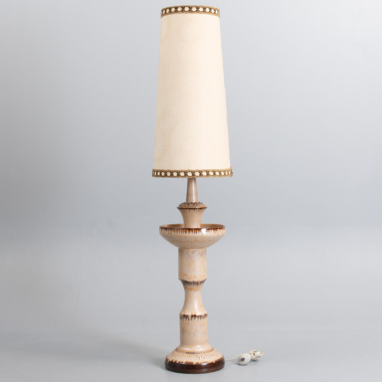 LARGE CERAMIC FLOOR LAMP. Denmark, mid-20th century.