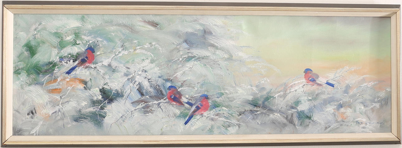 ÅKE REDBO. Olja på duk, Domherrar, signerad.