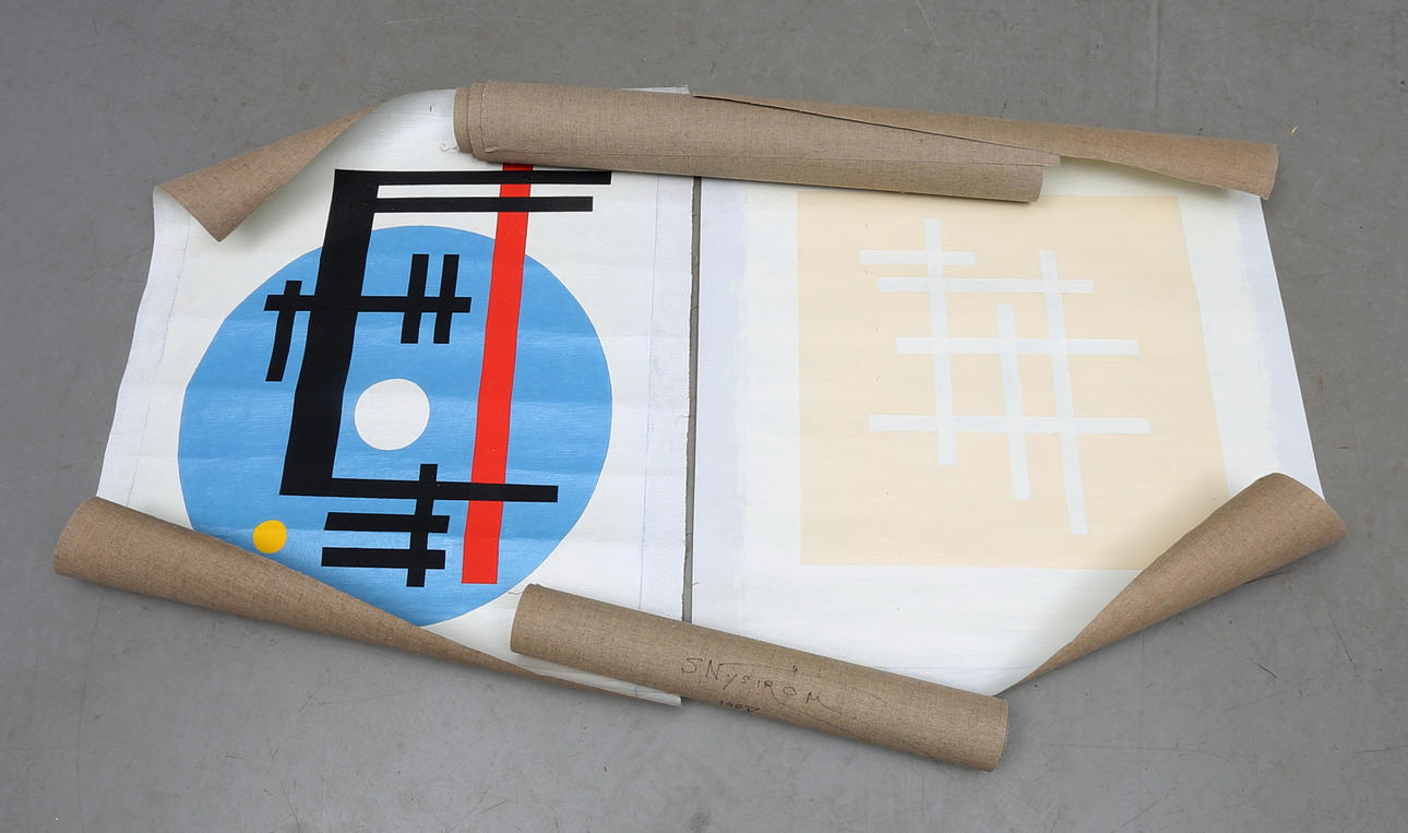 STEN LUDVIGH NYSTRÖM. Olja på duk, 4 st, signerade och daterade a tergo, 1980-tal.