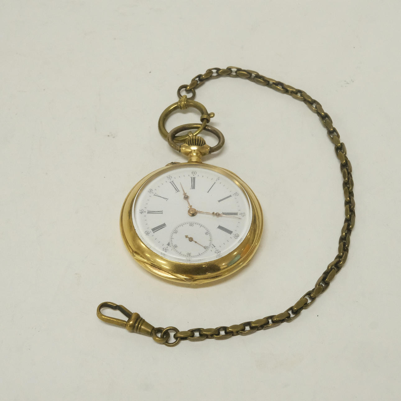 POCKET WATCH, LUC, 18K GOLD CASE.