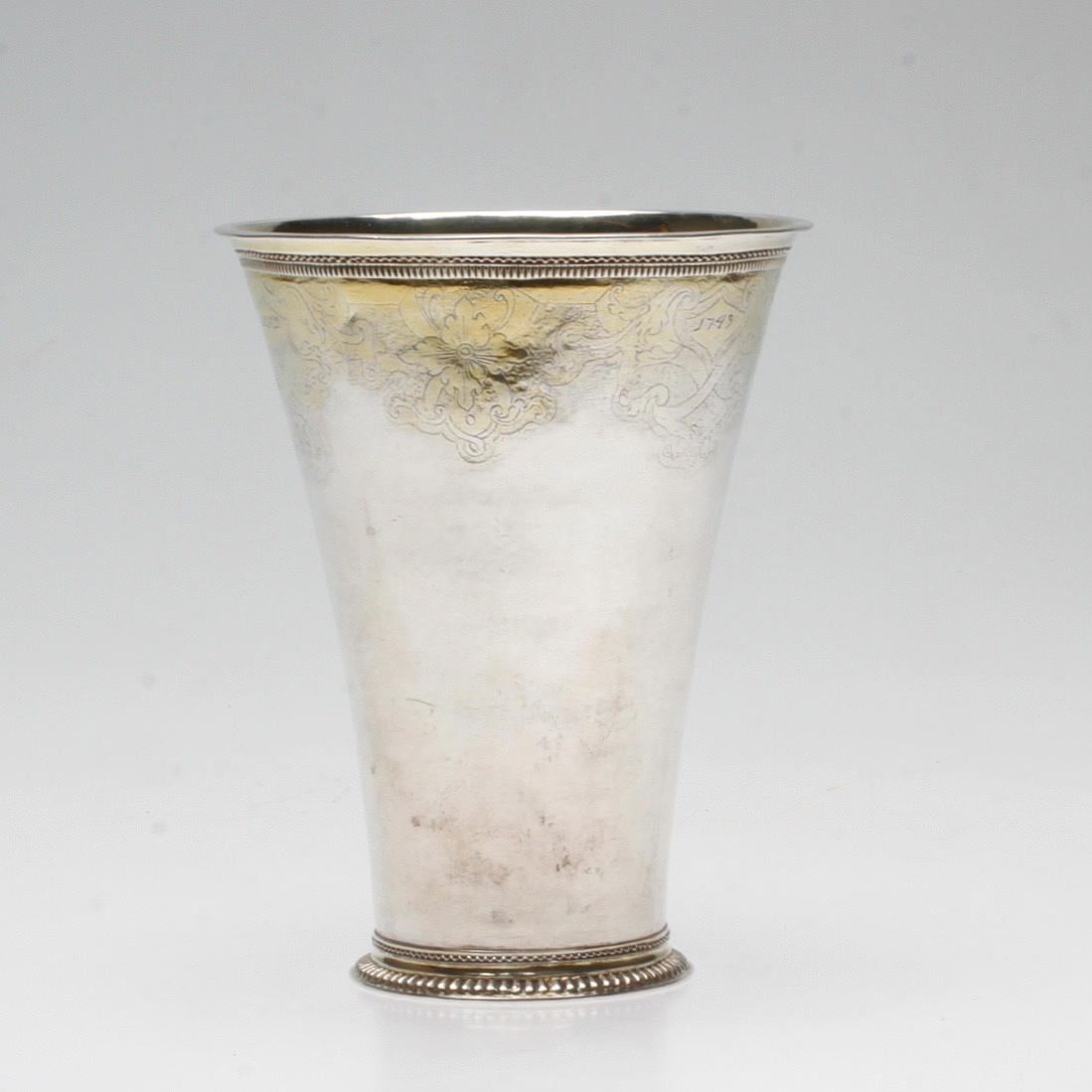 BÄGARE, silver, Lars Castman(verksam 1739-1784), Vimmerby, daterad 1749.