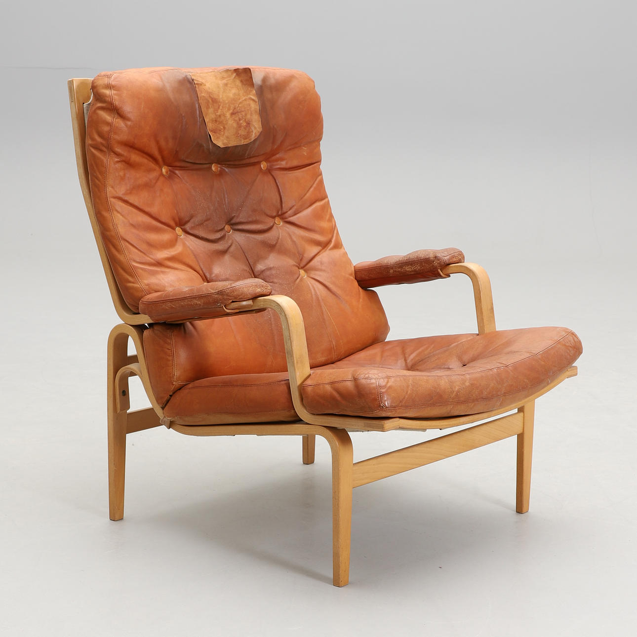 BRUNO MATHSSON. ARMCHAIR, "Ingrid hög", DUX.