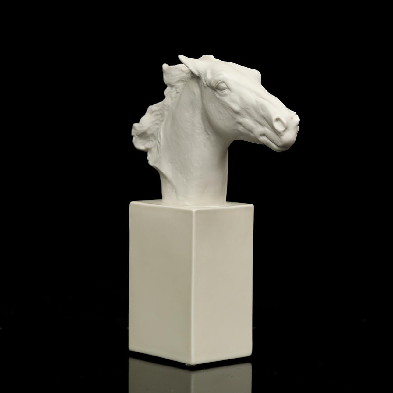 FIGURIN, hästhuvud, porslin, Rosenthal.