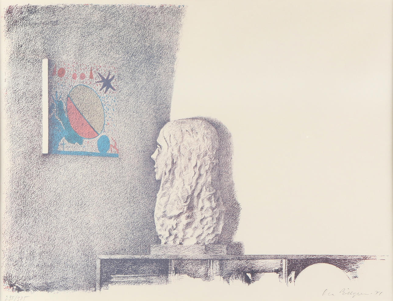 OLA BILLGREN. Lithograph, 238/325. Composition. Signed.