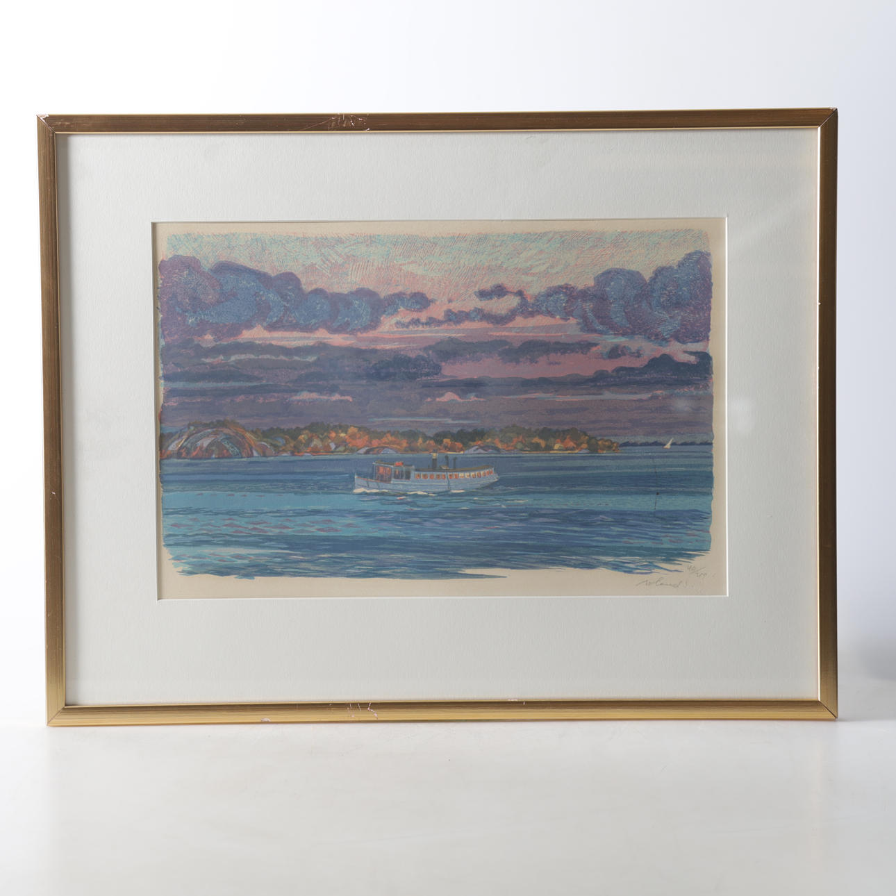 ROLAND SVENSSON. lithograph, "Passbåten", signed & numbered 40/310.