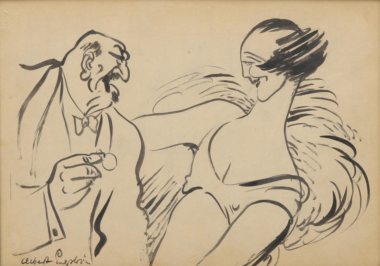 ALBERT ENGSTRÖM. Ink drawing, signed.