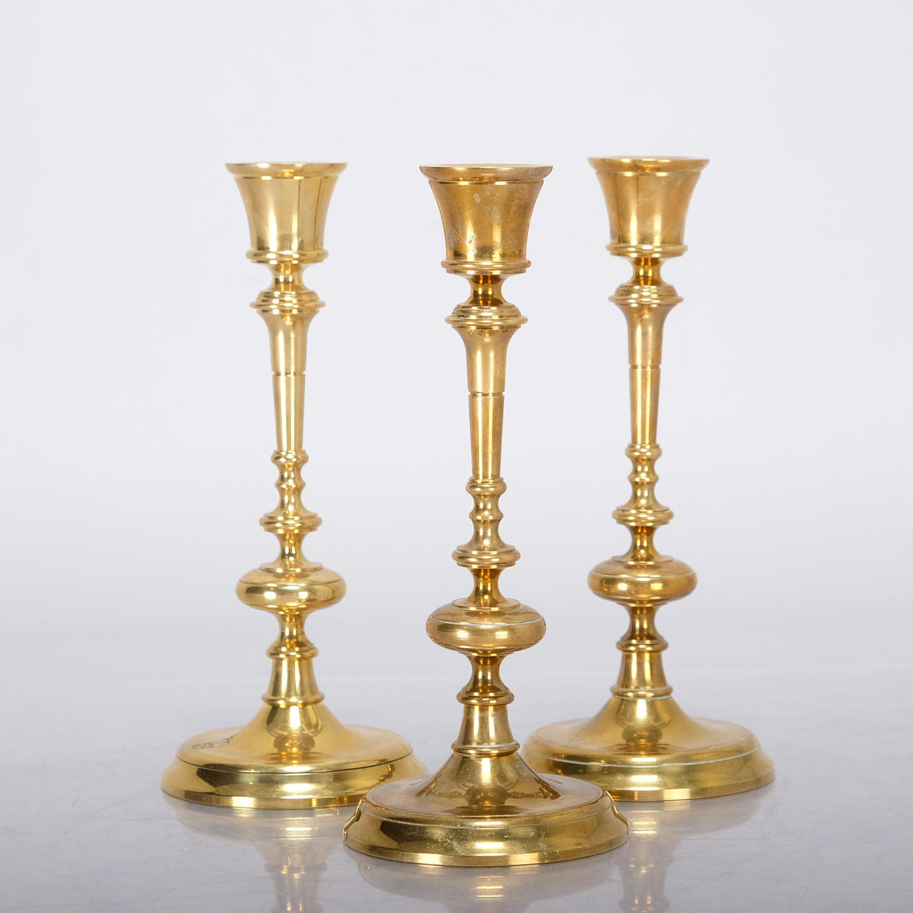 CANDLESTICKS, Skultuna, no. 1607, 3 pcs, Brass.