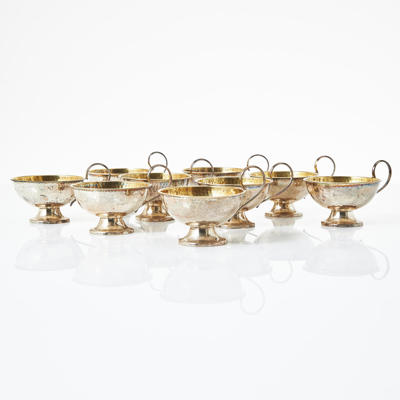 PUNCH CUPS, sterling silver, 9 pcs.