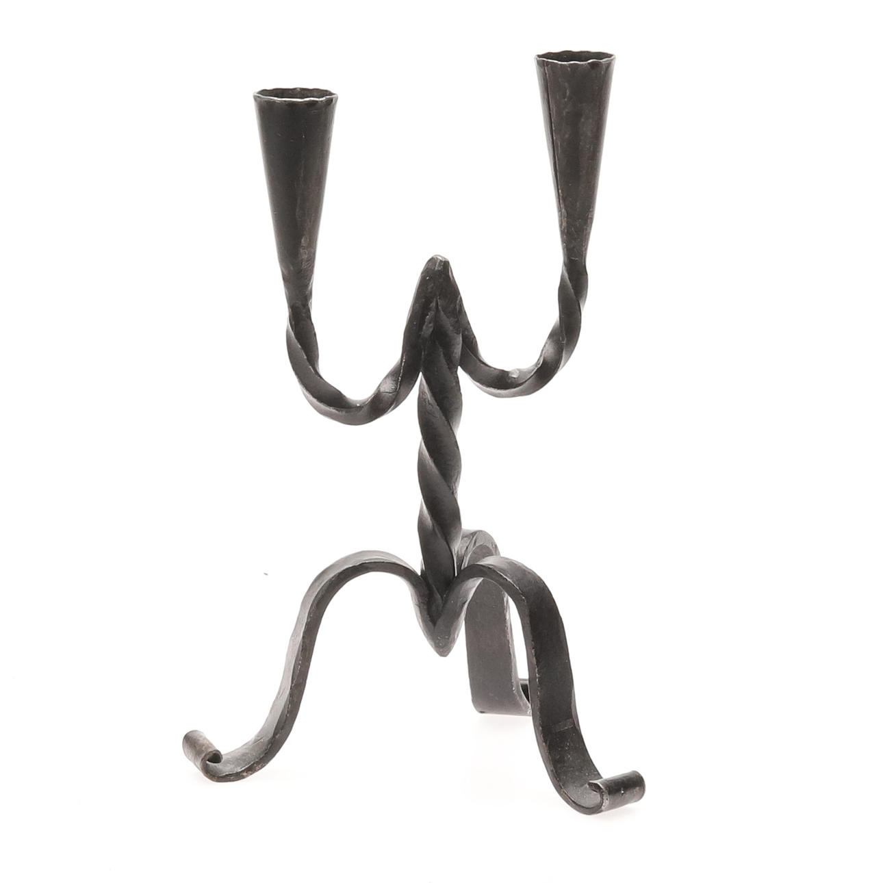 WROUGHT IRON CANDLESTICK, 20th century.