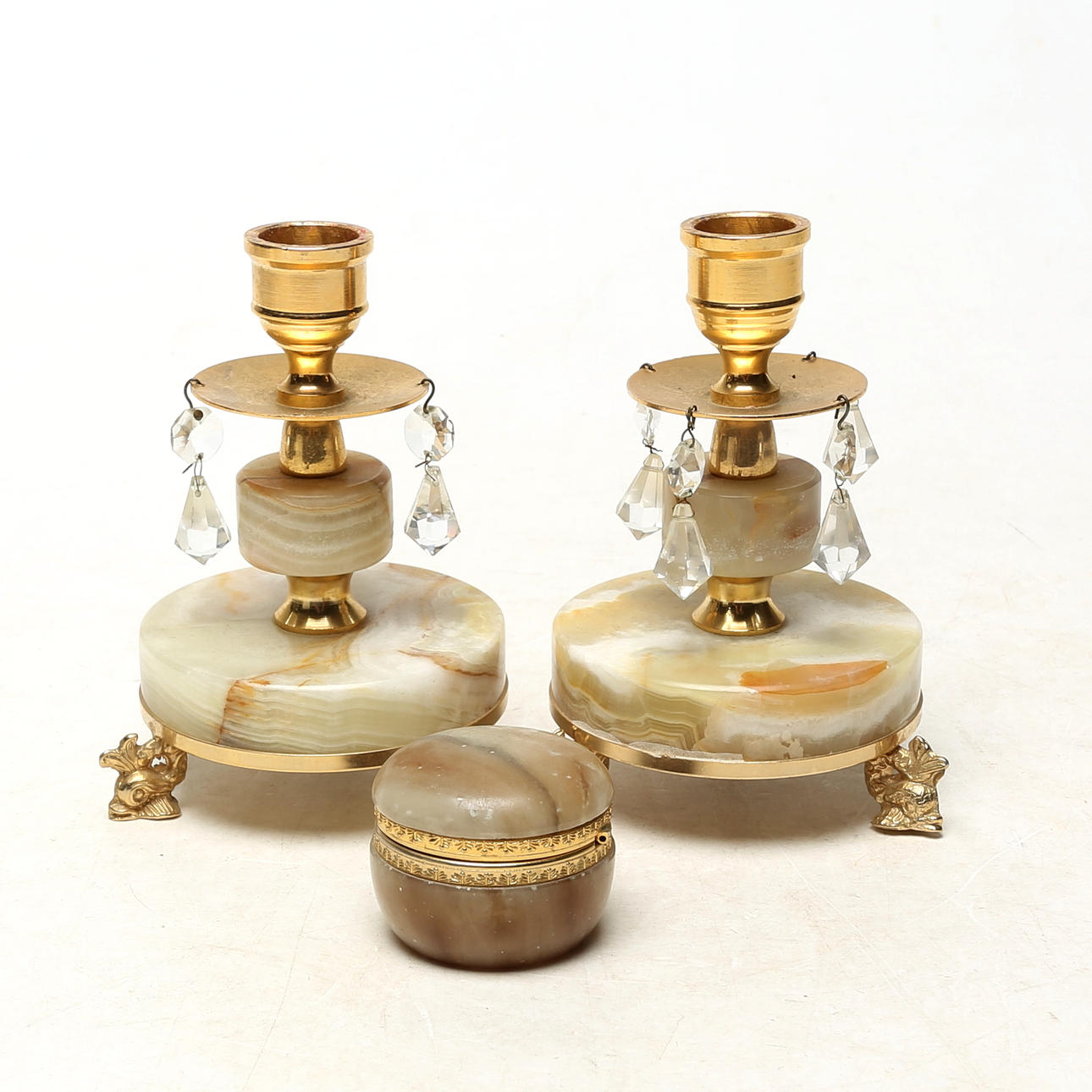 CANDLESTICKS 2 pcs, BOX, onyx.