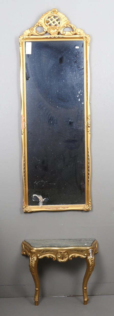 SPEGEL MED TRYMÅBORD, rokokostil, 1900-tal.