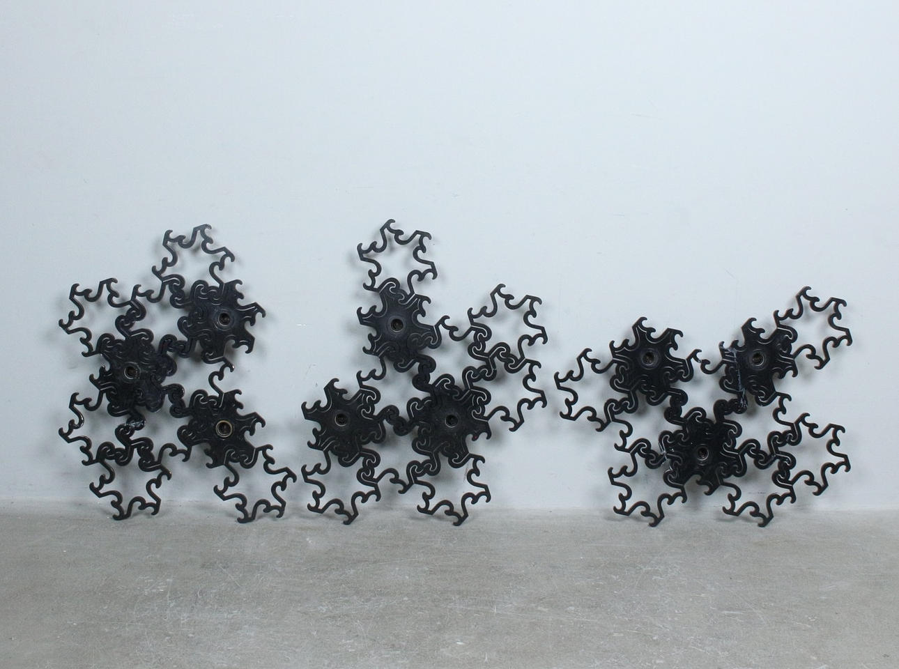 3 sculptural wall/ceiling lights, Belgium.