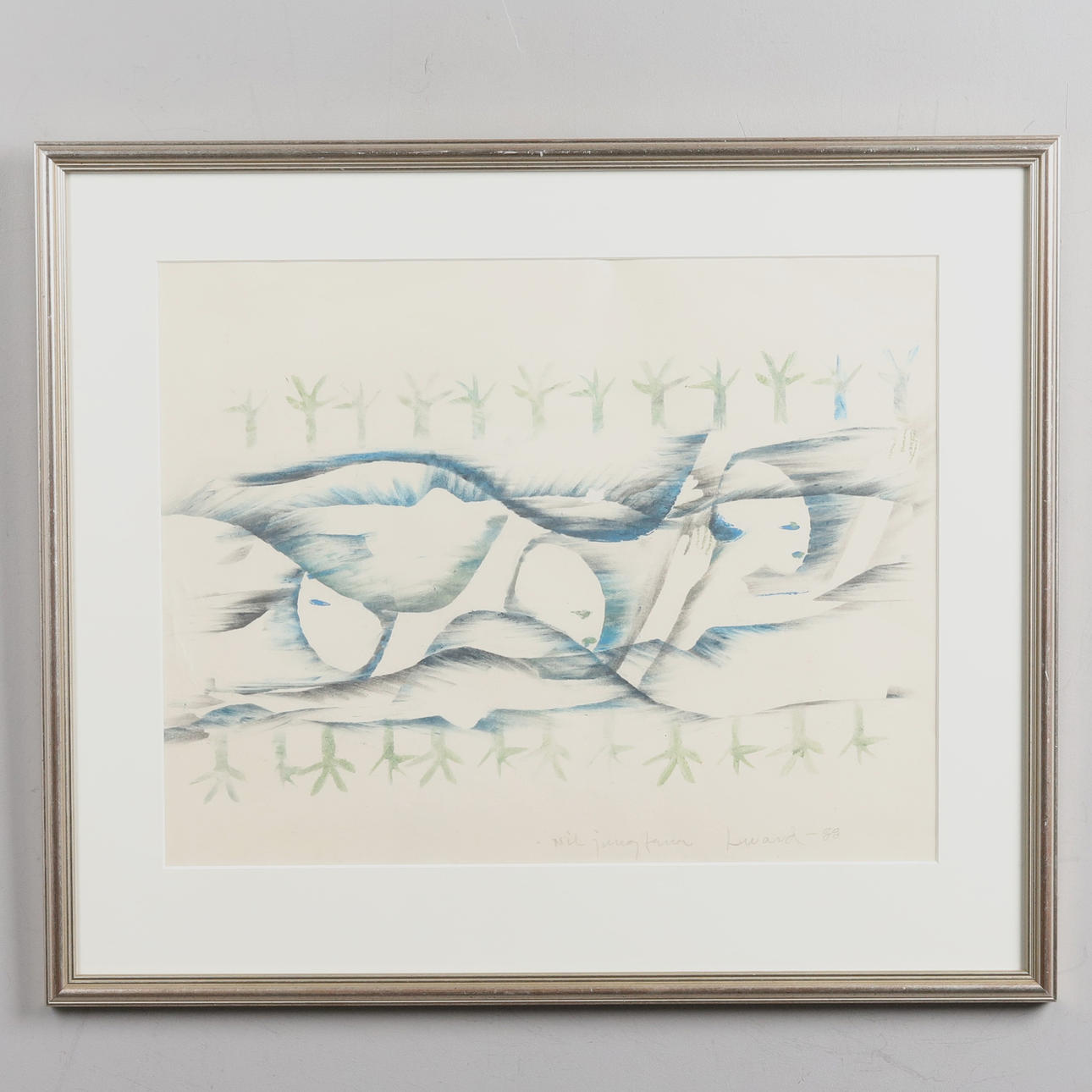 OIDENTIFIERAD KONSTNÄR. Mixed media, signed.