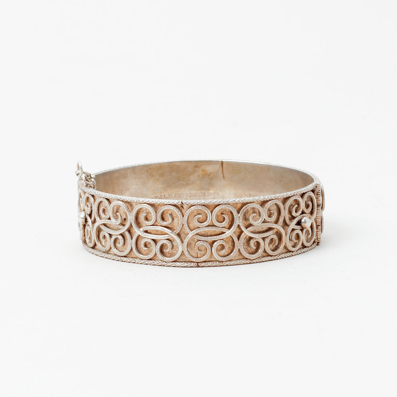 DAVID ANDERSEN. Armring, silver, Oslo, Norge, 1877.