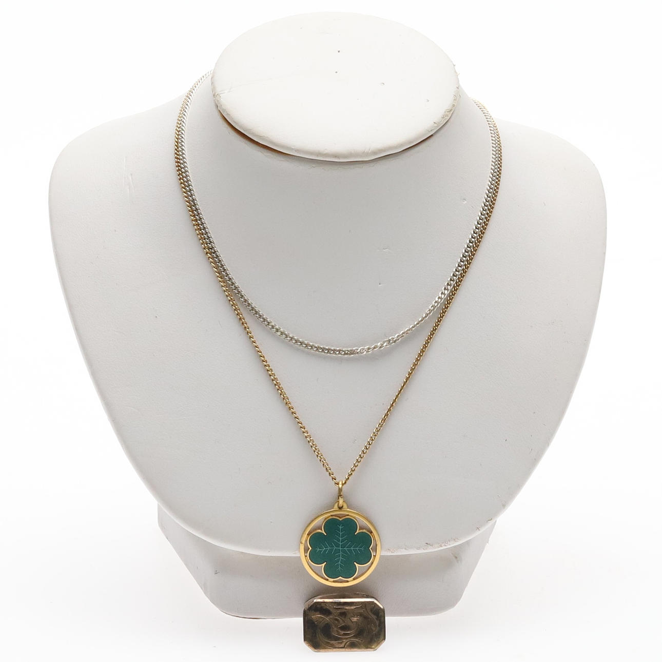 CHAIN NECKLACE & CUFFLINKS, silver, 3 pieces.