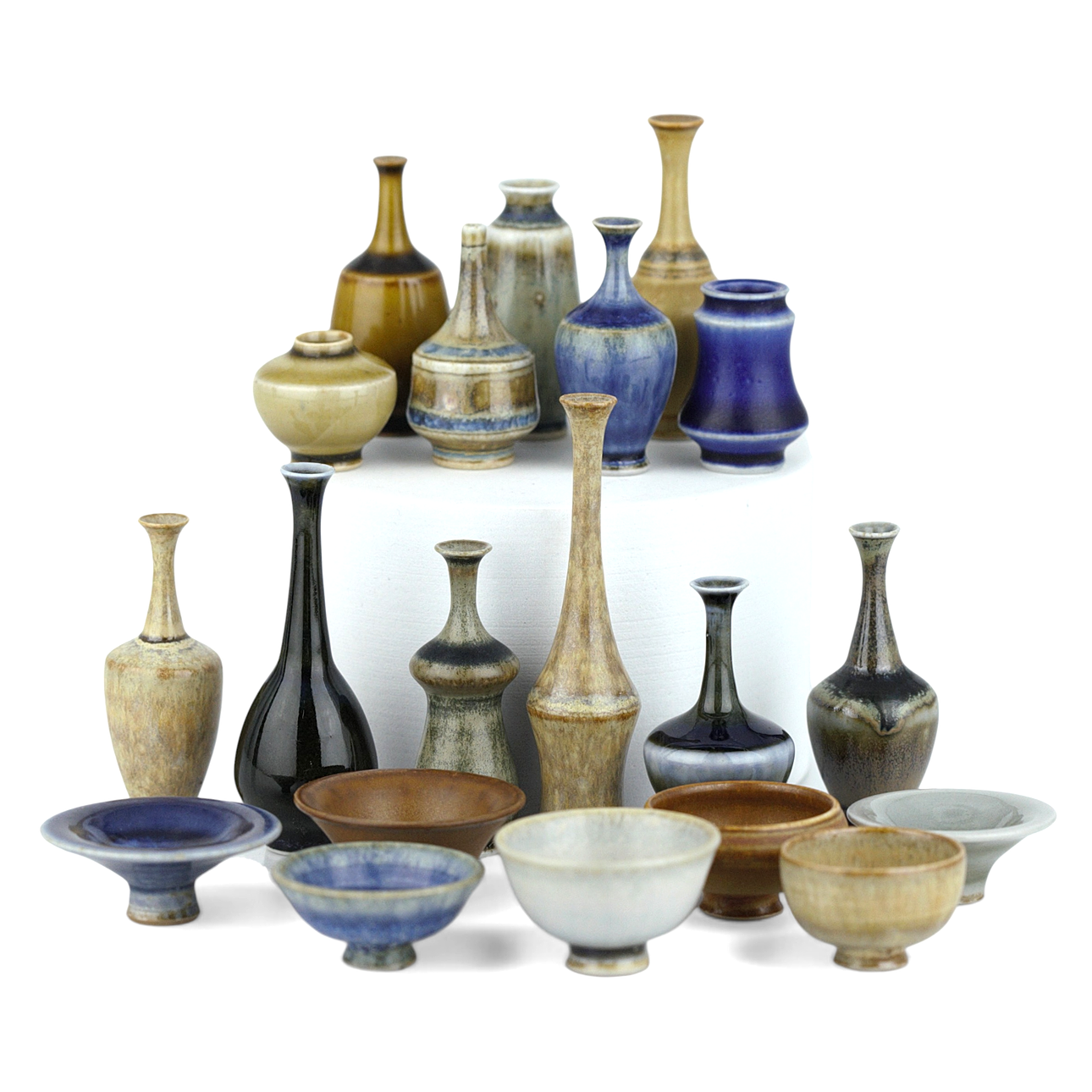 MINIATURES, 20 pieces, stoneware, signed, Höganäs.