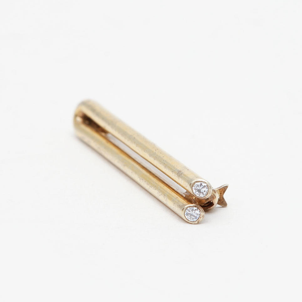 HANS HANSEN. Brosch, förgyllt silver och paste, Danmark.