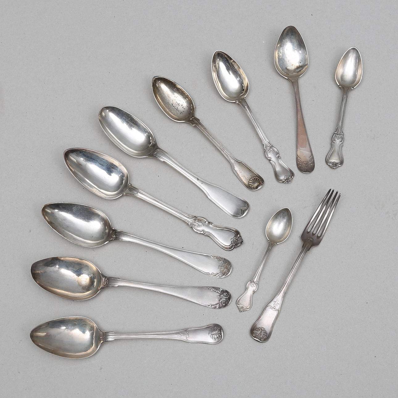 SILVER, mestadels skedar, Sverige, 1800-tal.