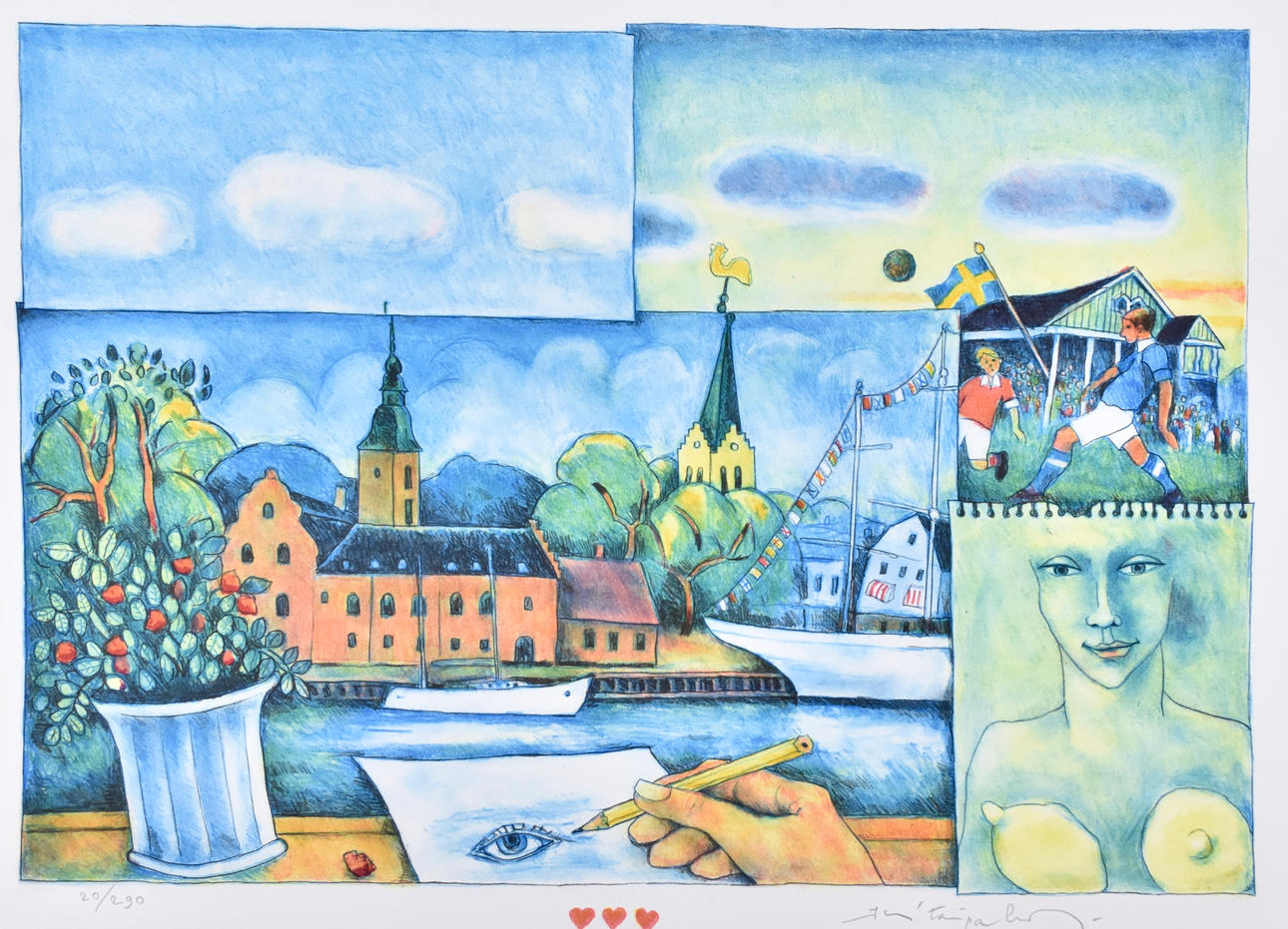 JUSSI TAIPALEENMÄKI. Colour lithograph.