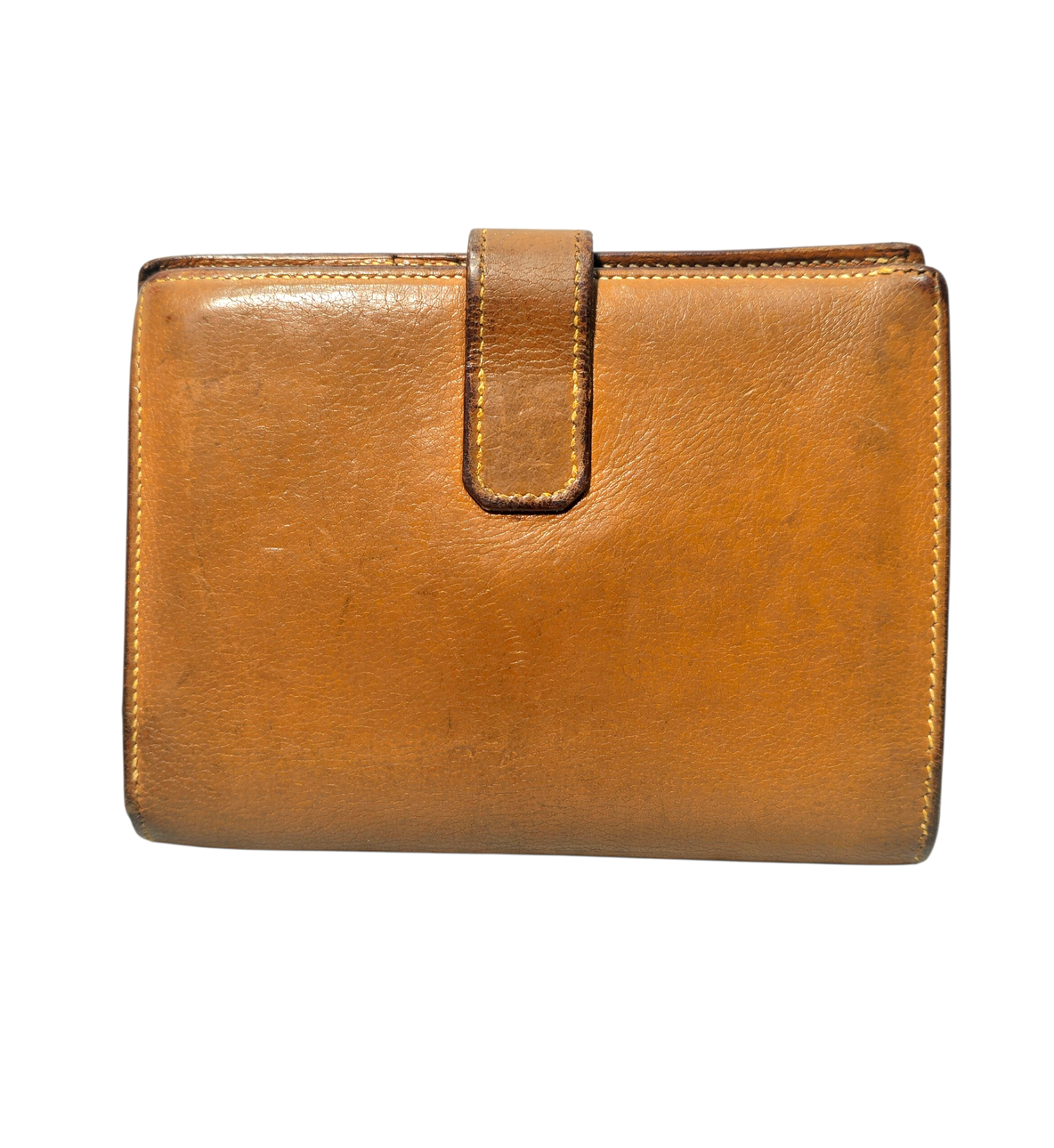 HERMÈS. Camel-colored leather wallet.