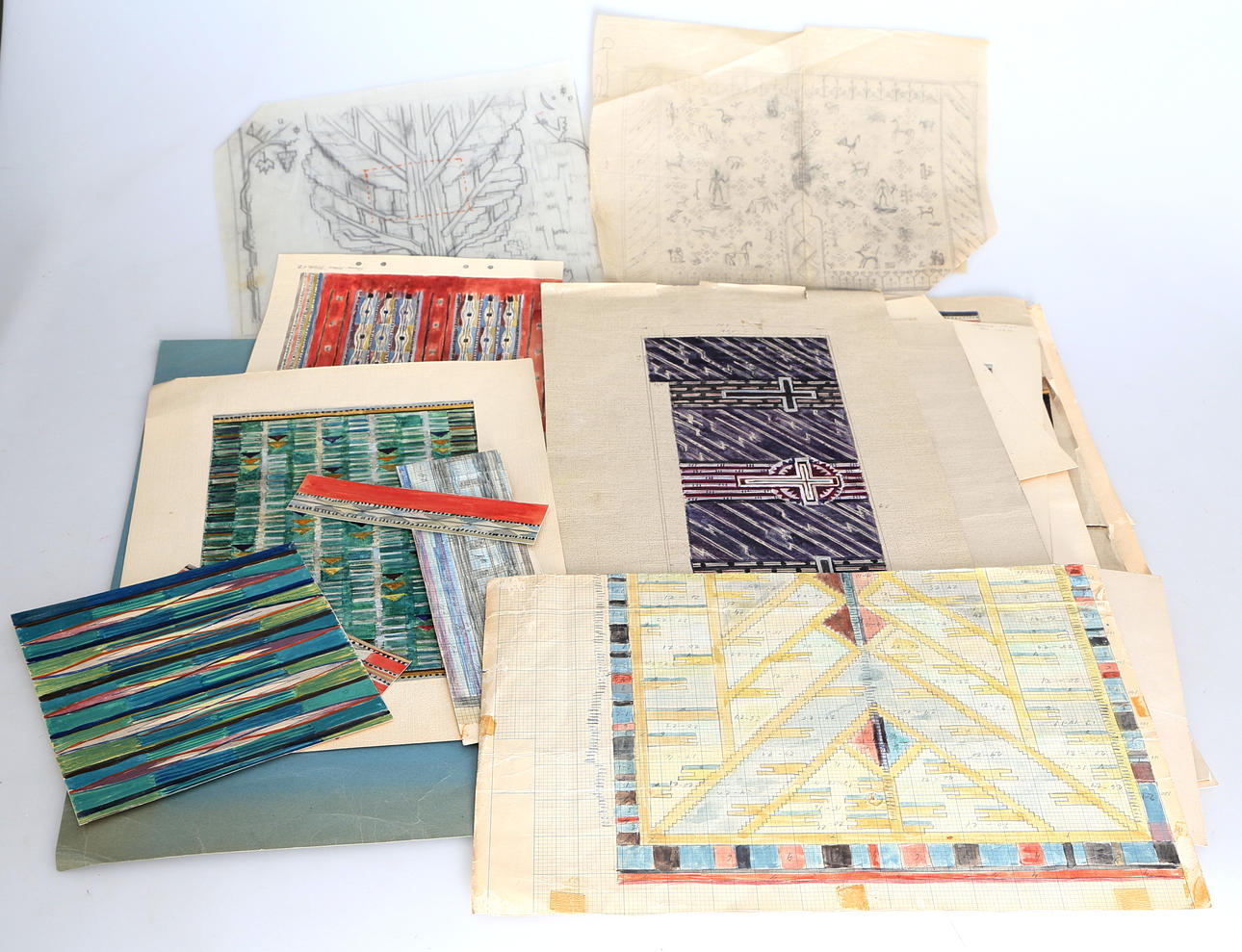 ANNA-MARIA HOKE. Samling akvareller i mapp.