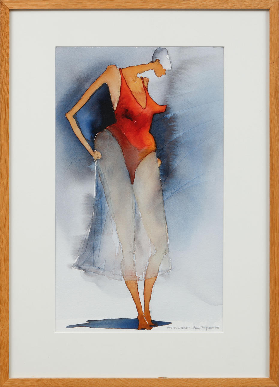 ANNA TÖRNQUIST. "Under where?", watercolour, signed and dated 2008.