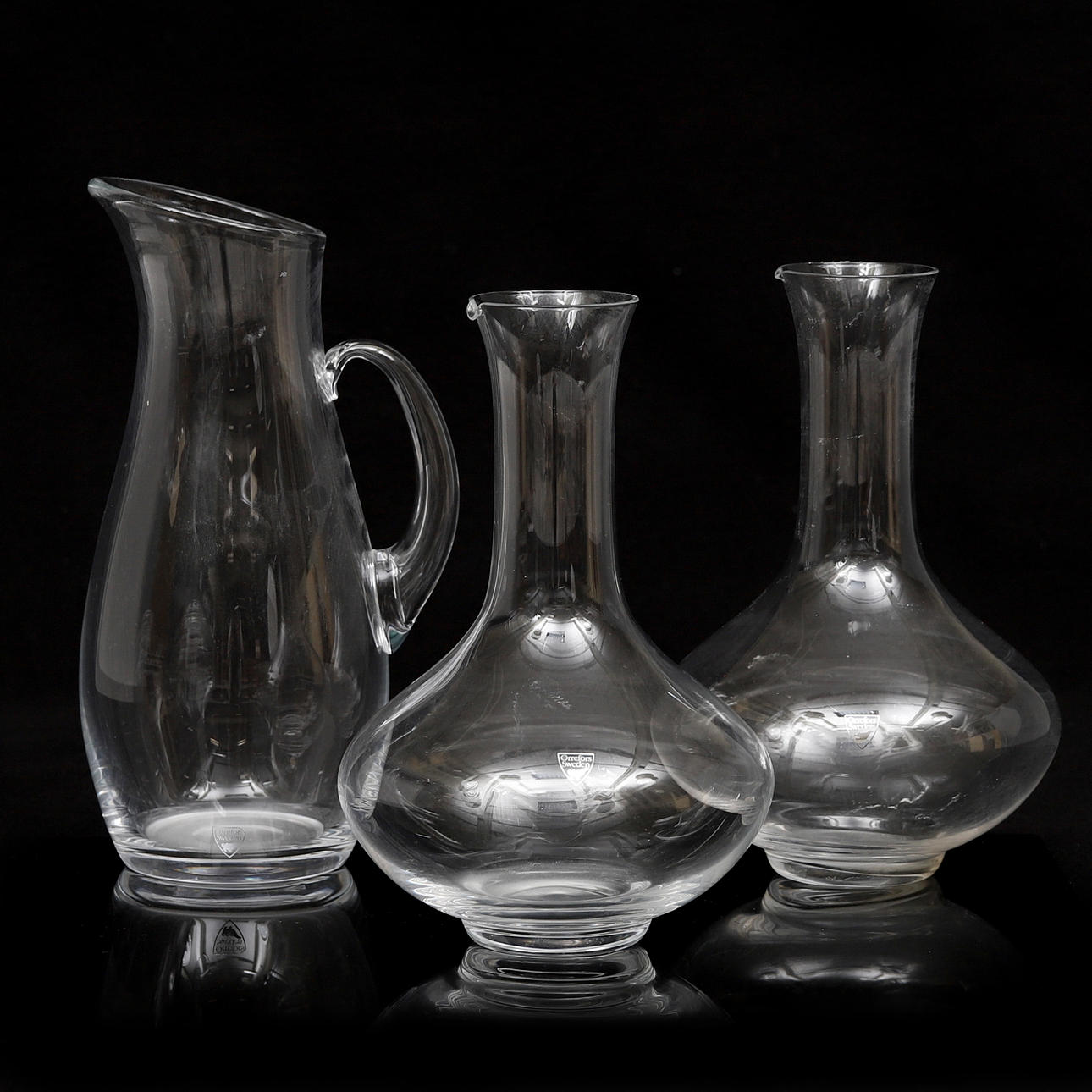 DECANTERS, 3 pcs. Orrefors.