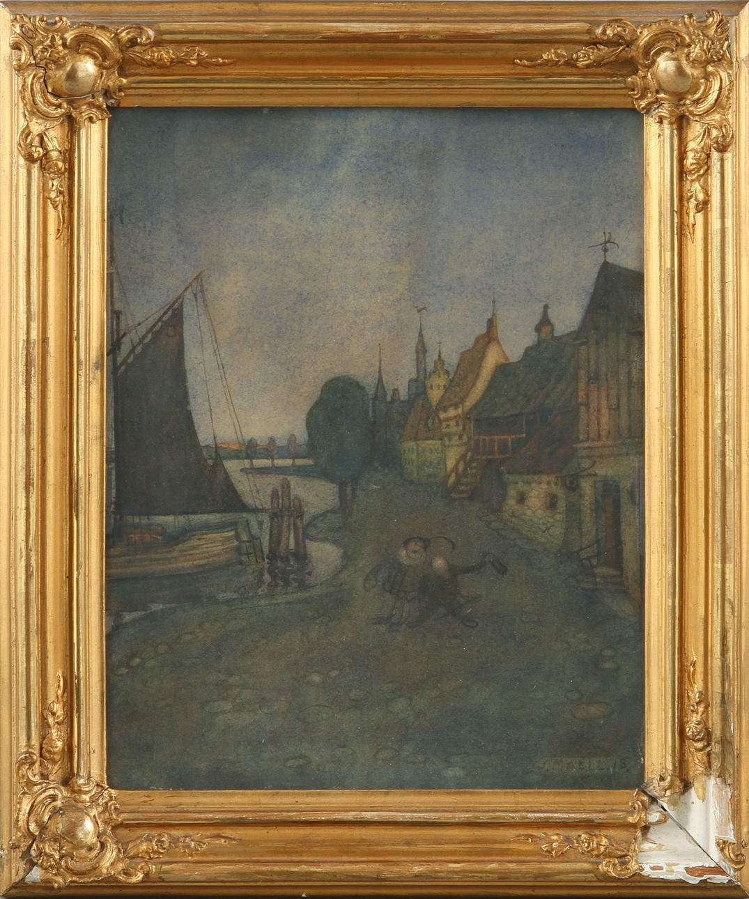 SVEN MOELL. Akvarell. Signerad och daterad -18.