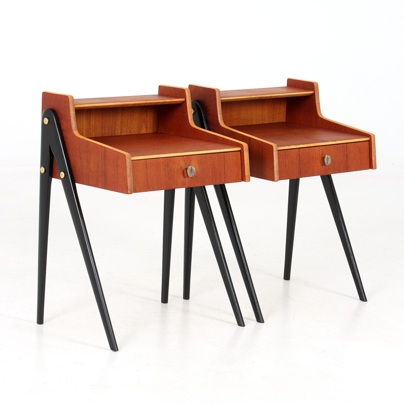 BEDSIDE TABLES, a pair, teak, 1960s.