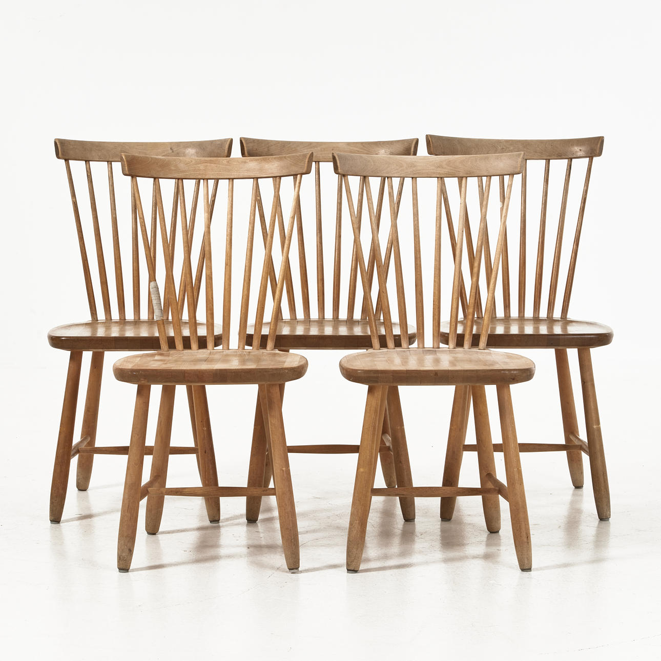 CARL MALMSTEN. 5 chairs "Lilla Åland" Stolab. Solid birch.