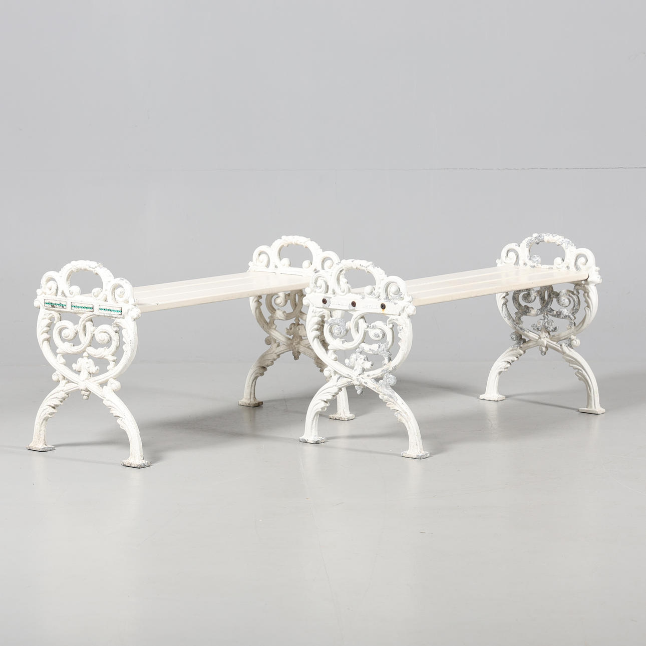 BENCHES, A pair, Melins, Anderstorp.