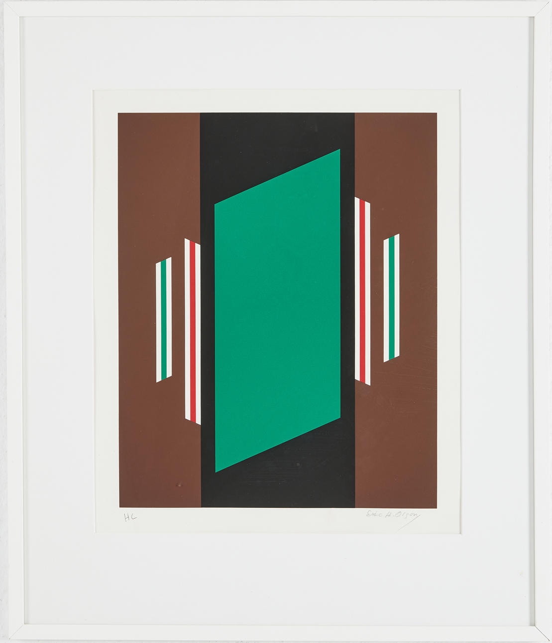 ERIC H. OLSON. Figure composition, colour lithograph, signed, numbered H.C.