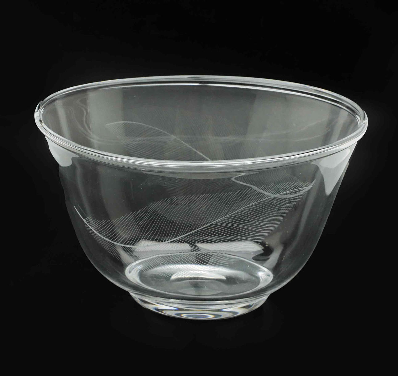 EDWARD HALD. Skål, "Fjäderskålen", Orrefors, glas, signerad