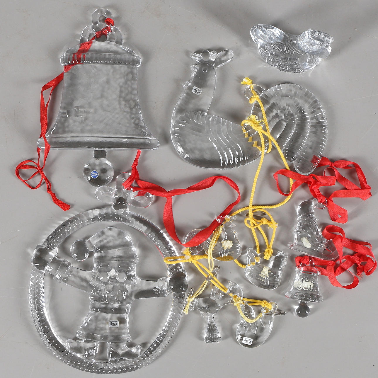 GLASDEKORATIONER, glas, 10 delar, Boda, Kosta.