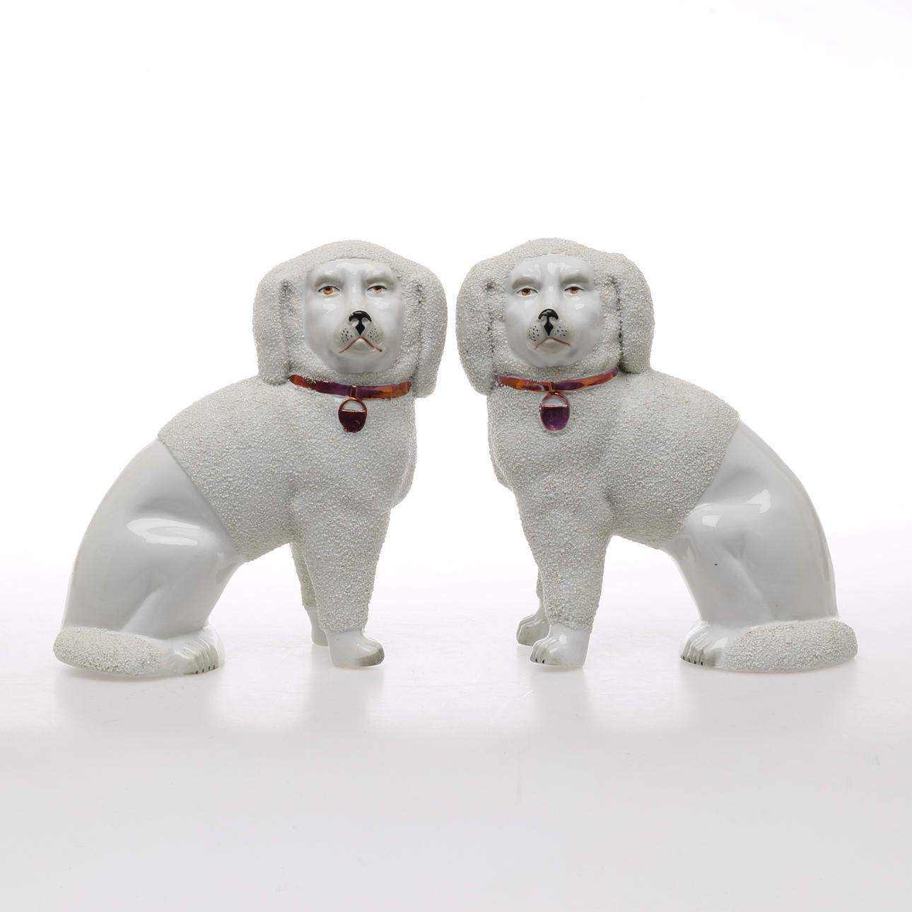 FÖNSTERHUNDAR, 1 par, porslin, troligen England 1900-tal.