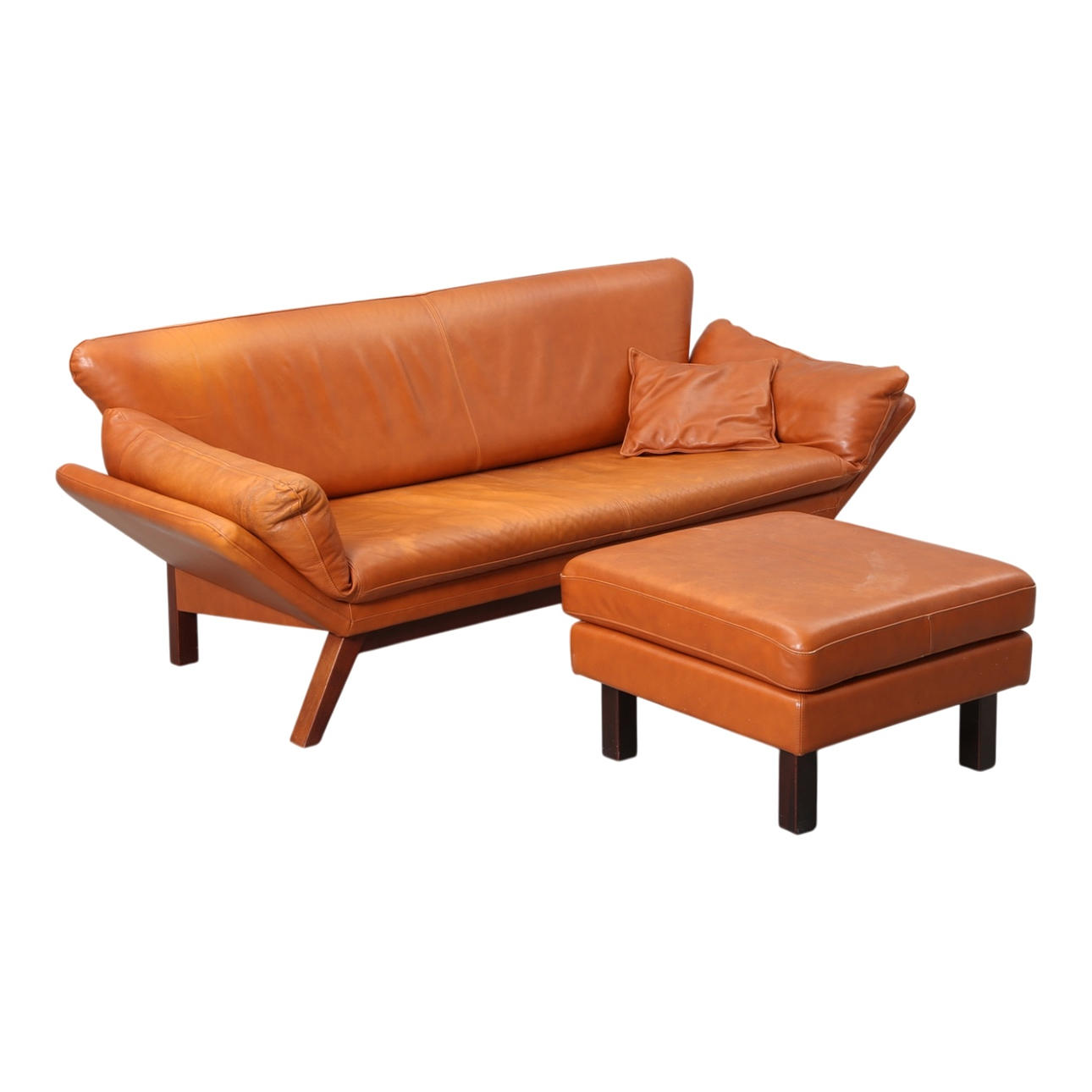 Three-seater sofa with matching ottoman, model "Clinton" (2).