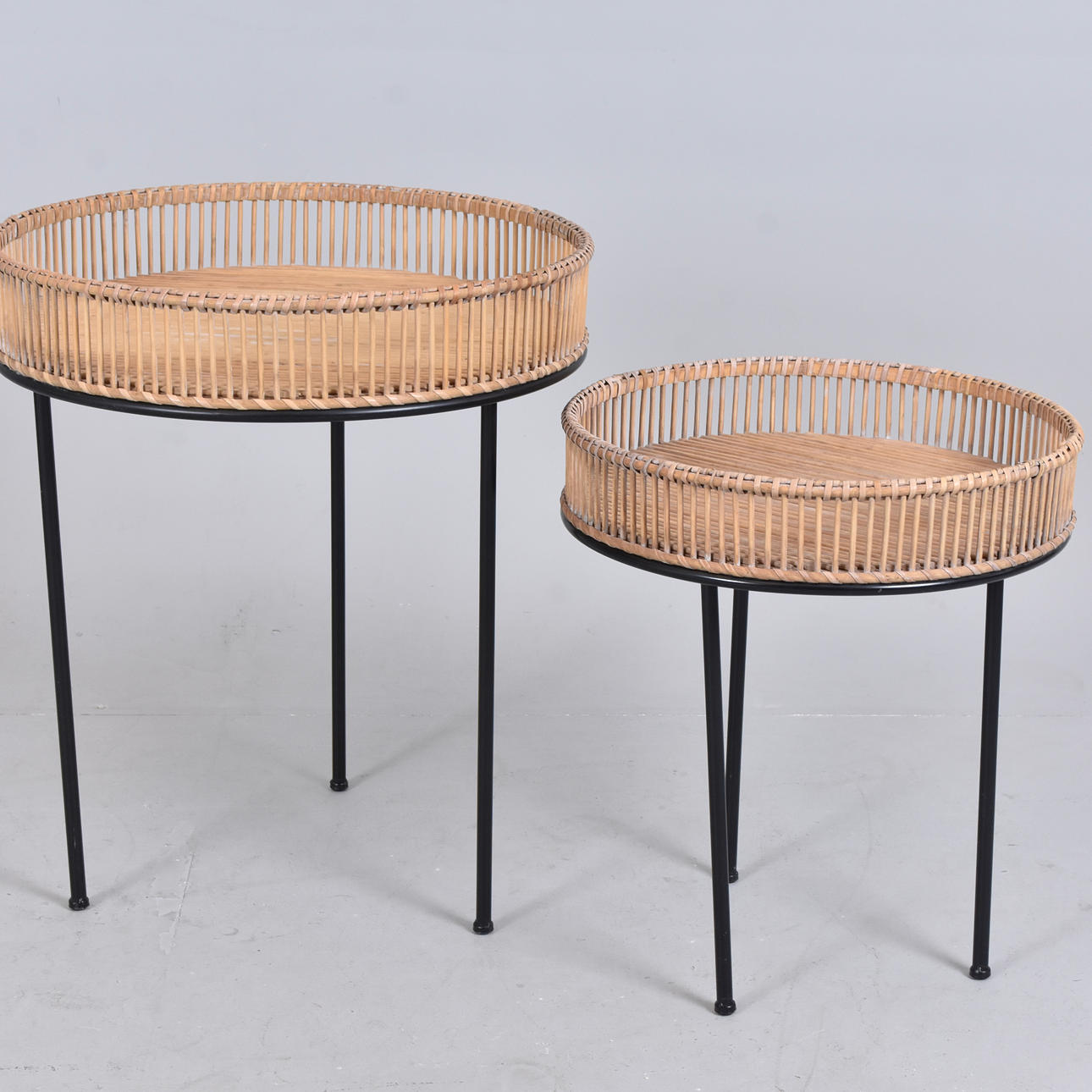 TABLES, 2 pcs, Rattan, contemporary.