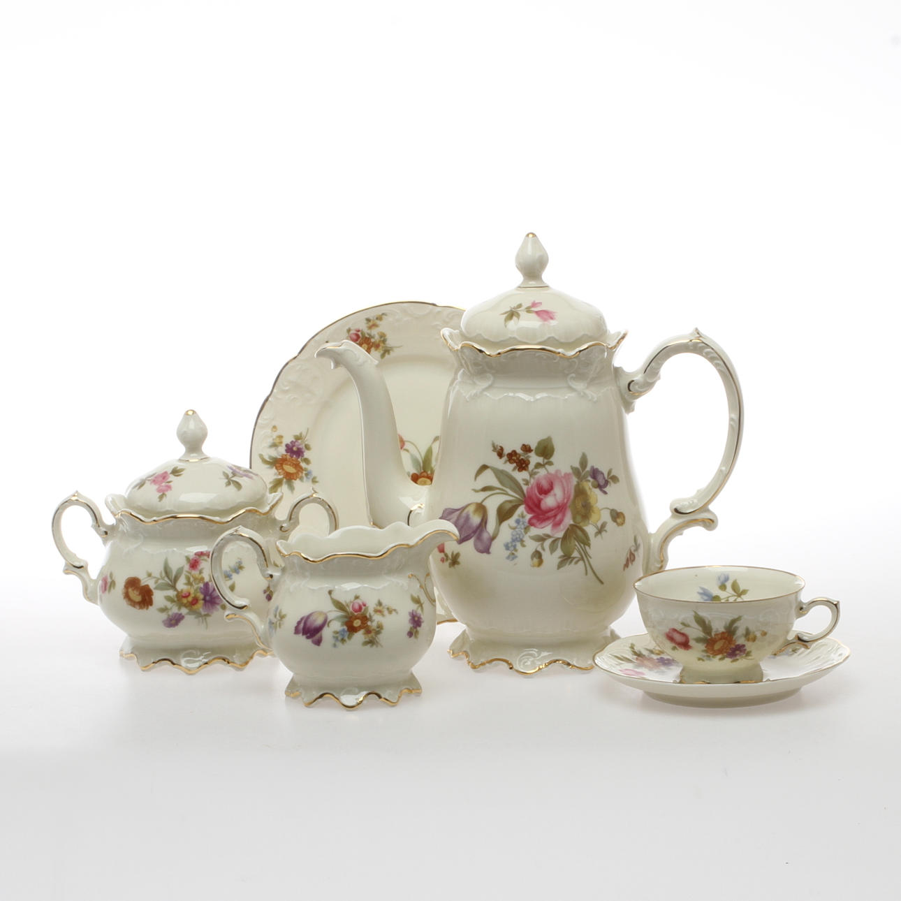 KAFFESERVIS, 27 delar, benporslin, "Rheinsberg", Rosenthal.