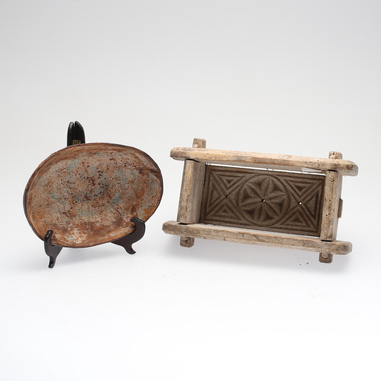 SKÅLAR, 2 st, allmoge, 1700-/1800-tal.