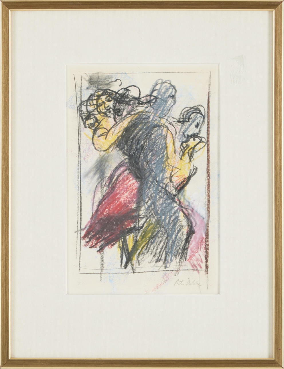 PETER DAHL. Figure composition, mixed media on paper.