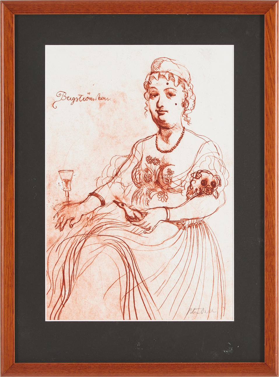 PETER DAHL. "Bergströmskan", colour lithograph.