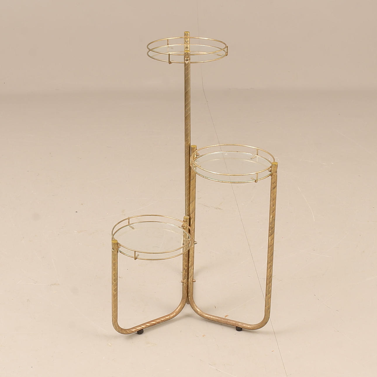 PIEDESTAL, mässing, glas, 1960-tal.