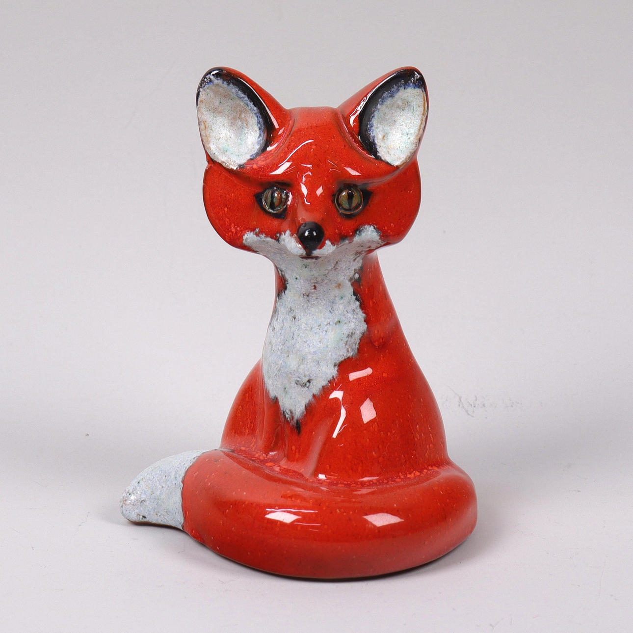 THOMAS HELLSTRÖM. figurine, Nittsjö, fox in glazed ceramic.